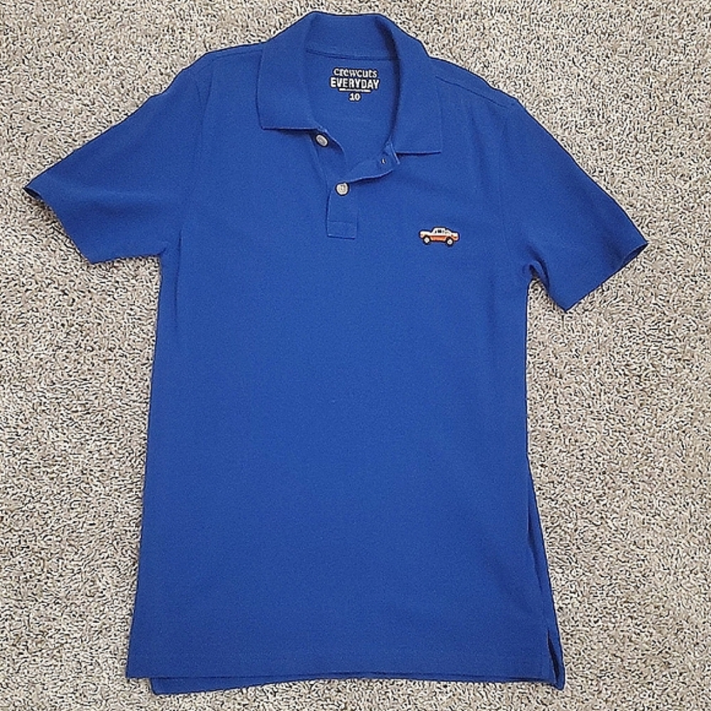 JCrew boys navy blue  cotton polo tee short sleeves size 10 Medium kid